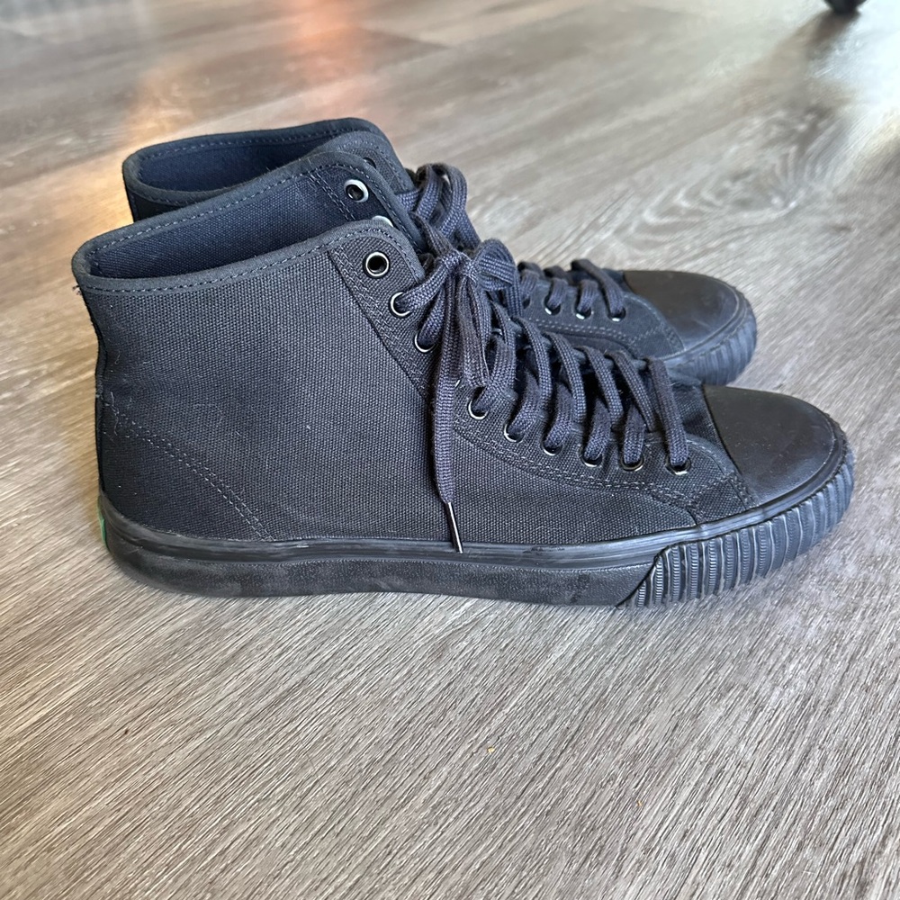 P.F. Flyers Black Canvas High-Top Sneakers